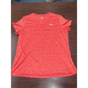 Under Armour Loose Fit Red Short Sleeve Tee Boys Medium